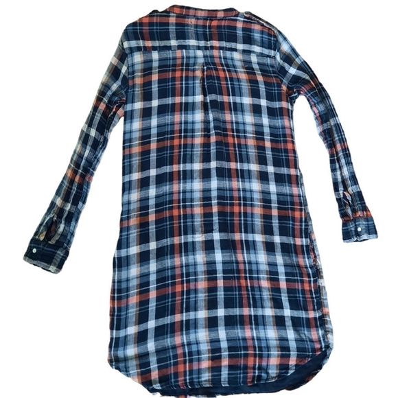 Velvet by Graham & Spencer Plaid Flannel Shirt-dress long sleeves Small - Picture 9 of 15